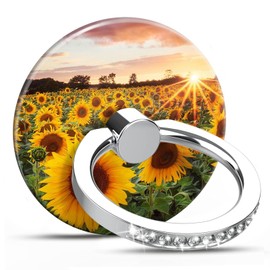 NCHomesy Cell Phone Ring Holder for Smartphone,360 Degree Rotation Finger Kickstand Phone Diamond Ring Stand Grip - Sunflower