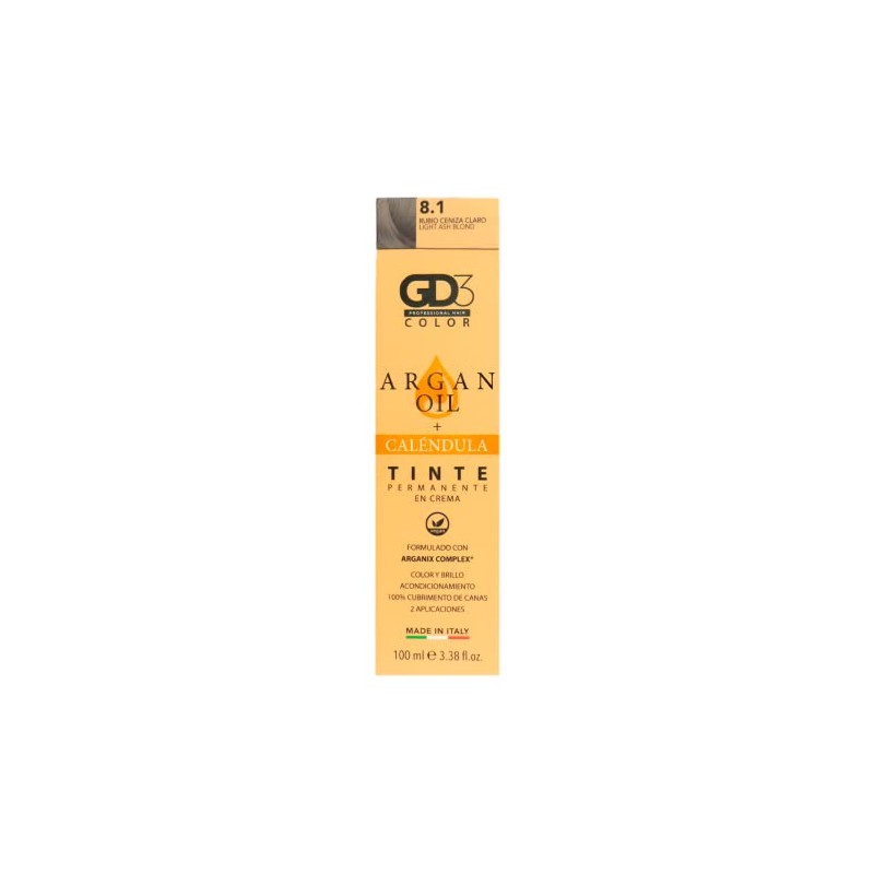 GD3 Tinte en Crema Permanente 8.1 Rubio Ceniza Claro 100Ml