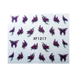 Pretty Colorful Butterfly Star Petals Water Transfer Nail Art Sticker Xf1212 Xf1217 Nail Wraps Art Stickers Manicure Supplies for Women for Home Nails Full Long Lasting Easy Apply and Remove