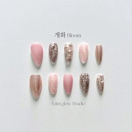 [Bloom] Handmade nail tips - Coffin / [개화 Bloom] 수제네일팁 - 코핀