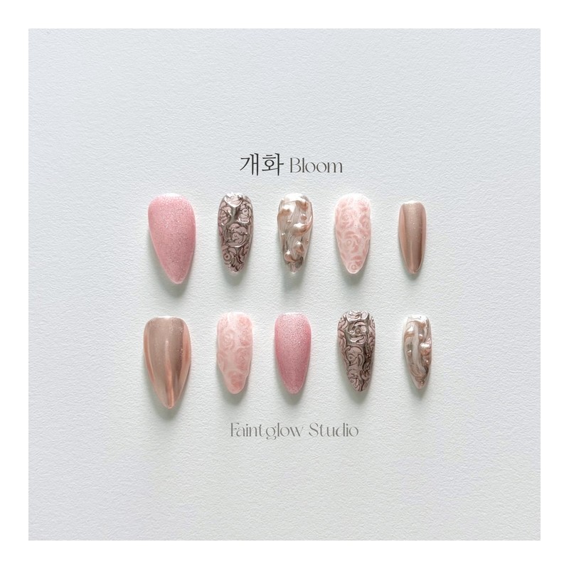 [Bloom] Handmade nail tips - Coffin / [개화 Bloom] 수제네일팁