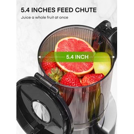 Juicer Machines, 5.4" Extra Large Feed Chute Fit Whole Fruits & Vegetables, Slow Masticating Cold Press Juicer Easy to Clean, 250W, High Juice Yield