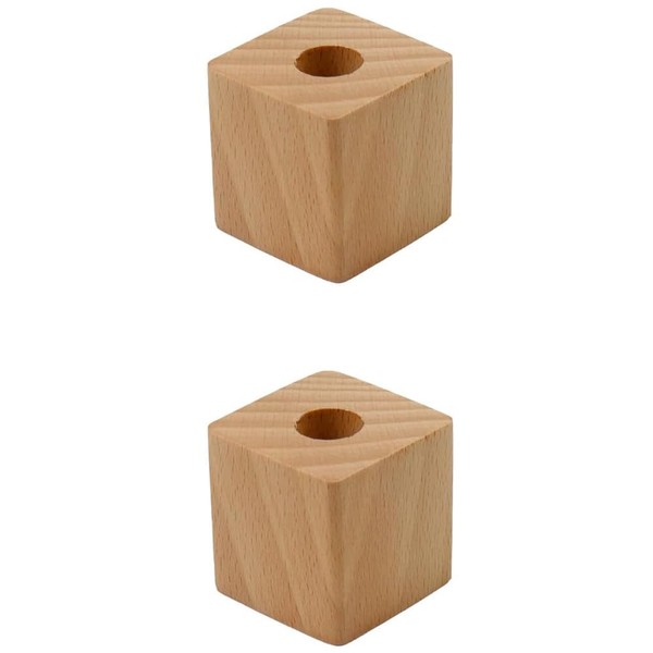 Wooden Single Pen Holder, 2-Piece Pen Stand, Cubic Pen Holder