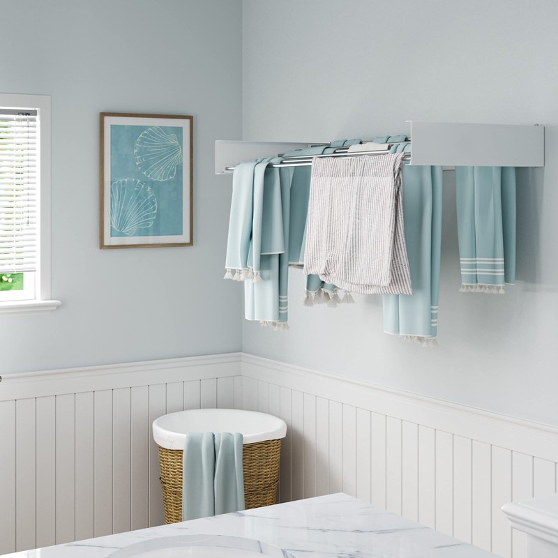 brightmaison BGT 40'' Retractable Clothes Drying Rack Wall Mounted, Space