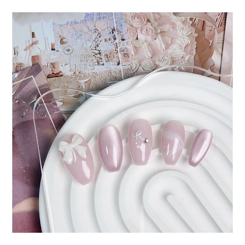 Daily Ribbon Nail Tips - Oval / 데일리 리본 네일팁