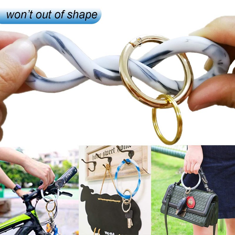 ETHOON Keychain Wristlet Bangle Soft Rubber Silicone Car Key Chain