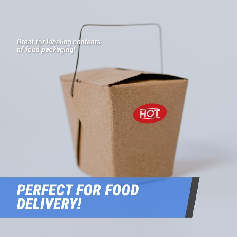 HOT Sticker Label - Red HOT Sticker for Food, Groceries,