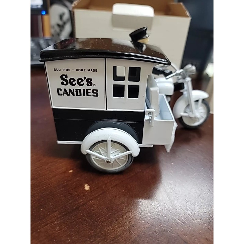 Vintage Sees Candy Diecast Harley Motorcycle And Sidecar. New. 75th