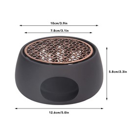 YYQTGG Teapot Warmer, Ceramic Tea Warmer for Teapot, Teapot Warmer Base Heating for Heating Coffee Milk Tea, Candle Heater Tea Light Warmer with Iron Pad for Home Black (C