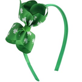 ZEYER ZEYER St Patrick's Day Headband for Women and Girls Green Clover Headband Bow Shamrock Headband Hair Accessories for Party and Cosplay