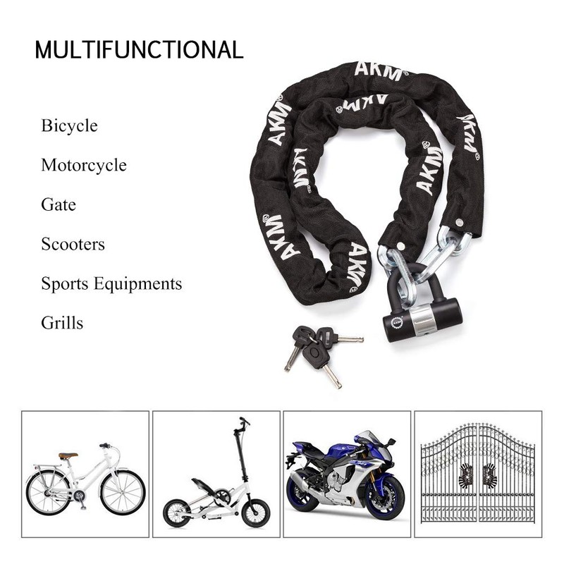 AKM Security Bike Chain Lock 12mm Heavy Duty Cut Proof