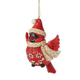 Enesco Jim Shore Heartwood Creek Nordic Noel Cardinal Hanging Ornament, 4.33 Inch, Multicolor for Christmas