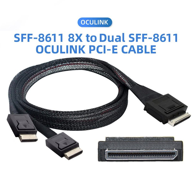 NFHK OCuLink PCIe PCI-Express SFF-8611 8X 8-Lane to Dual SFF-8611