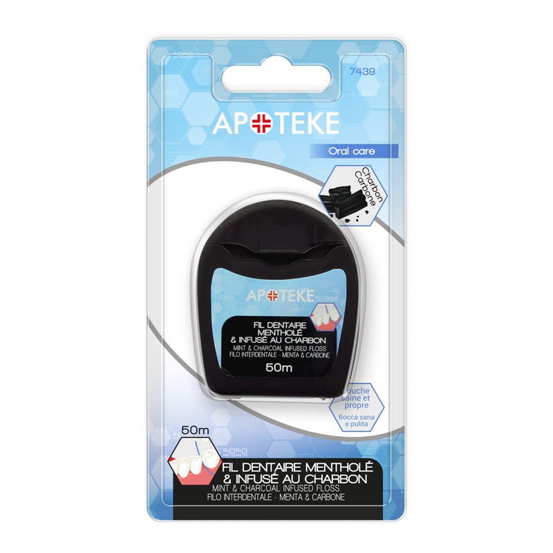 APOTEKE - Filo dentale al carbone antibatterico e sbiancante -