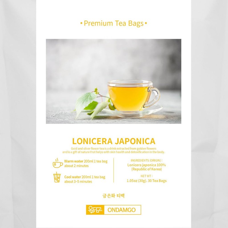 ONDAMGO White Lonicera Japonica Tea 30T Warm Tea 1.05oz /