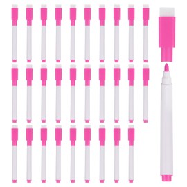 PATIKIL Dry Erase Marker Pens, 100 Pack Rose Red Ink Fine Point Low Odor Whiteboard with Eraser Cap for Office Home Classroom, White Pen Rod