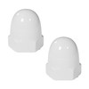 2-Pack White Ceramic Toilet Bolt Covers - Elegant Bathroom Accessories,