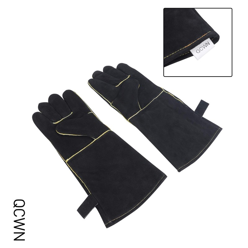 Welding Gloves, Heat Resistant Fire Proof Gauntlets, Fireside Gloves for