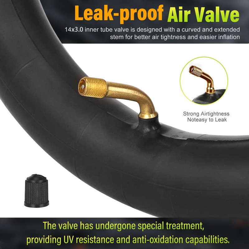 2-Pcs 14x3.0 Bike Inner Tube, 14x3 Tire Tube with CR202
