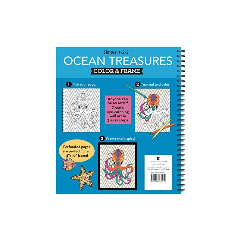 Color & Frame - Ocean Treasures (Adult Coloring Book)