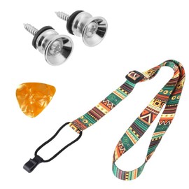 Mikiuly Guitar Strap, Ukulele Strap, Ethnic Guitar Strap, Adjustable Guitar Strap, Width 2.5 cm, Length Adjustable from 52.5 cm to 96 cm, for Bass, Ukulele, Small Guitar, See image