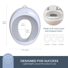 Dreambaby Non-Slip Potty Training Seat, Soft & Comfortable, Easy to Clean, Travel-Friendly, for Toddler Boys and Girls, Fits Round & Oval Toilets