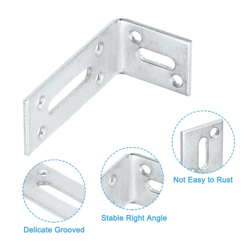 sourcing map Adjustable L Corner Braces, 4Pcs 80 x 40