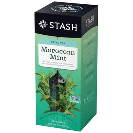 Stash Tea Moroccan Mint Green Tea - Caffeinated, Non-GMO Project Verified Premium Tea with No Artificial Ingredients, 30 Count (Pack of 6) - 180 Bags Total