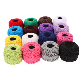 SHINEOFI 16Roll Cotton Embroidery Thread Set Bright Multi Color Cross Stitch Supplies for DIY Craft Projects Each for Home Making