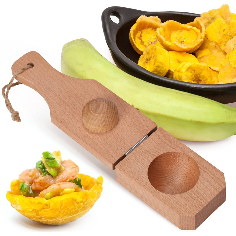 Wooden Tostonera Toston Maker for Stuffing Tostones Tostonera Plantain Solid