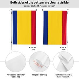 Flag of Romania print Garden Flag, Double Sided Flag, 28 x 40.2 Inches for Seasonal Outdoor Decoration
