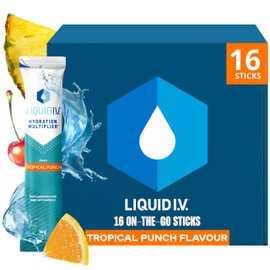 Liquid I.V. Hydration Sachets | Tropical Punch | Electrolyte Powder Mix | 1 Pack (16 Sticks) | 7 Vitamins and Minerals | Vegan