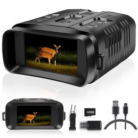 Night Vision Goggles, 3'' Large Screen Night Vision Binoculars for Adults, Infrared Binoculars with 32GB TF Card for Photos and Videos