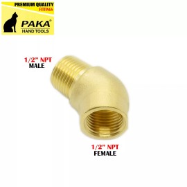 PAKA HND TOOLS 2PCS  1/2 Inch NPT 45 Degree Street Pipe Elbow solid brass thread male female