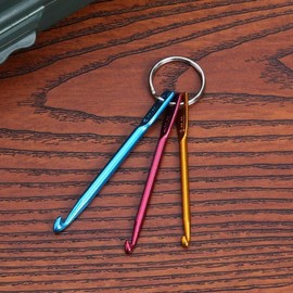 3Pcs Mixed Aluminum Knit Needle Crochet Hook Needle Keychain Keyring| Convenient and Attractive Knitting and Crochet