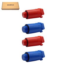SKIR'CO (Pack of 4) Construction Plugs 1/2 Inch, Red and Blue Plastic Pressure Plugs, Water Pressure Test Plugs with Gaskets