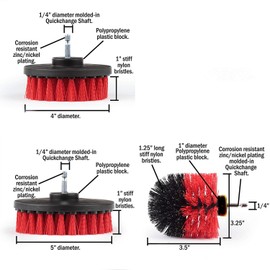 Juego de 6 cepillos rígidos para taladro, cepillo giratorio, limpiador de energía, limpieza para el hogar, cocina, inodoro, interior y exterior, estatuas de jardín, piedra