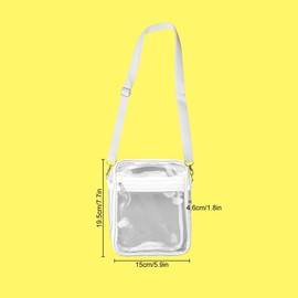Jagowa Clear Crossbody Bag Small Clear Purses Shoulder Bag Adjustable Strap Waterproof Multifunction Transparent Messenger Bag