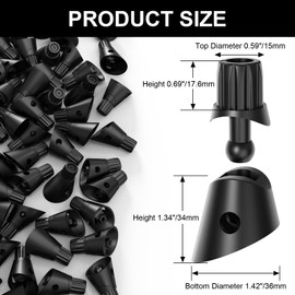 BLIKA 65 Pack Adjustable Baluster Connectors for Round Aluminum Balusters, 3/4" Black Anti-UV Baluster Connectors with Screws for 29~45° Stairs, No Drilling, for Deck Handrail Staircase Balusters