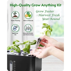 166pcs Hydroponic Pods Kit: Compatible with Aerogarden Grow Anything Herb Kits - Includes Grow Sponges Grow Baskets Grow Domes Labels A&B Plant Food - Hydroponics Supplies for Most Brand