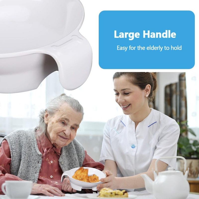 Elderly Scoop Plates with Handle - Eating Aid Assistant for