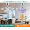 LumZeylith 30" Retractable Crystal Ceiling Fan with Light, RGB Modern