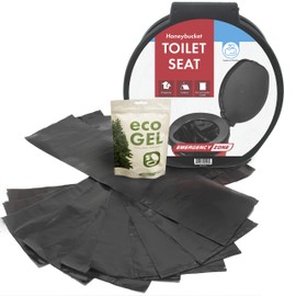 Emergency Zone Eco Gel Sanitation Set with Privacy Shelter | Hygienic Waste Disposal System for Camping, Hiking, Emergency Preparedness