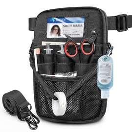 SITHON Krankenschwestertasche, Gürteltasche Werkzeuggürtel Organizer für Stethoskope, Verbandscheren und Sonstiges medizinische Zubehör, Tasche für Krankenschwestern Krankenpflegeschüler, (Schwarz)