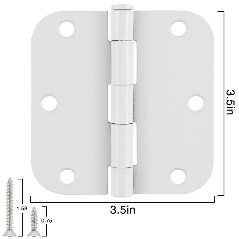 12 Pack Interior 3.5" Door Hinges for Doors 3 1/2