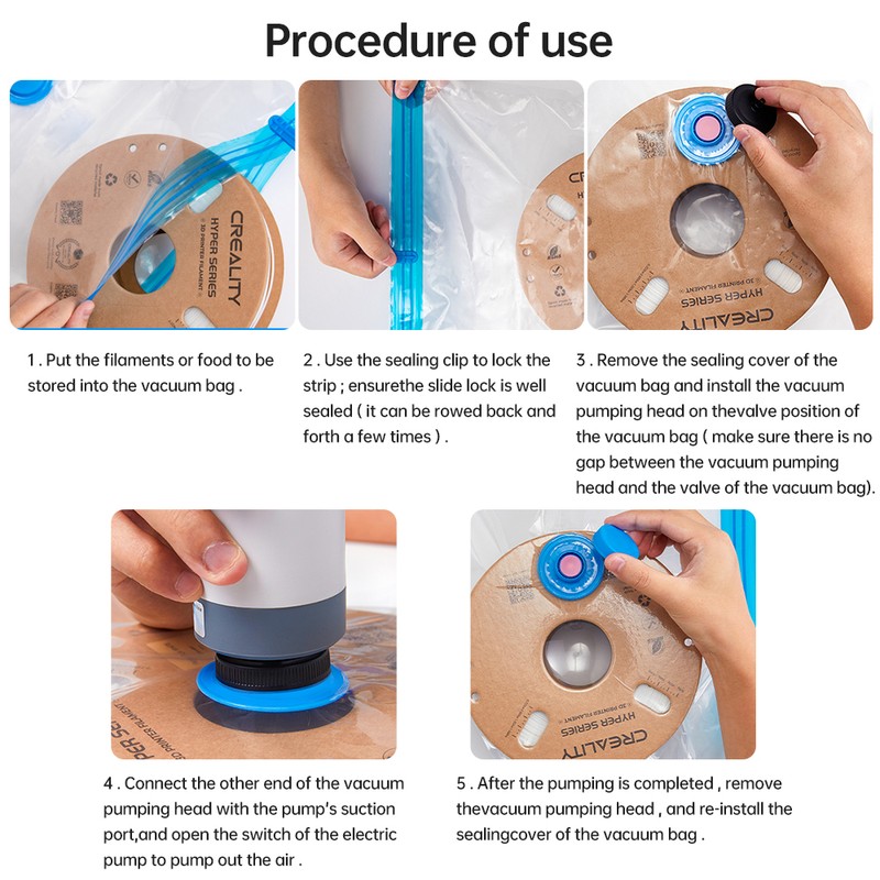 Creality 3D Printer Filament Electric Pump and Compression Storage Bag