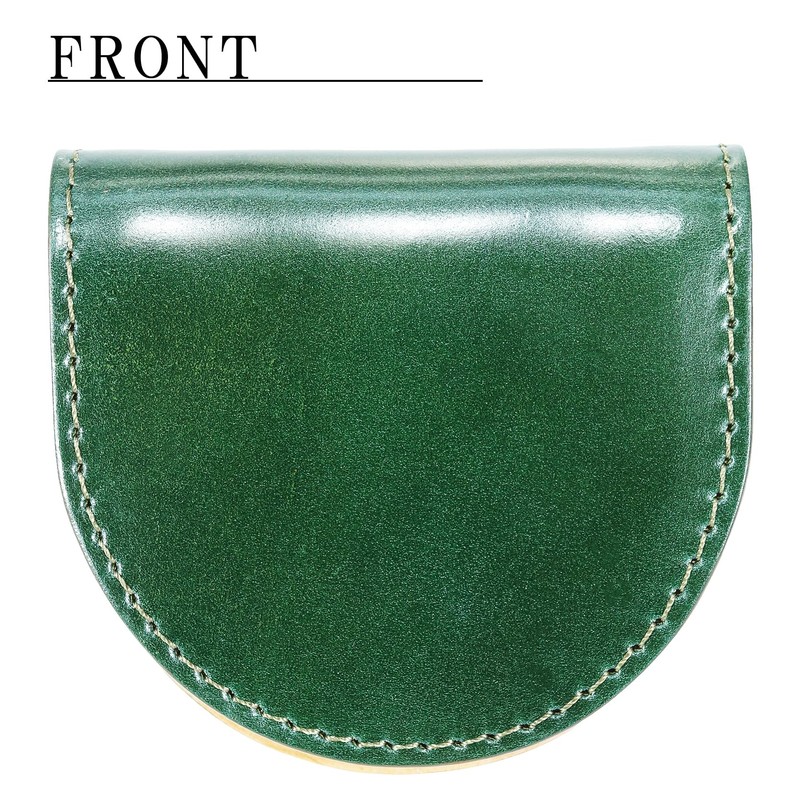 BlissLeather Oil, Cordovan, Genuine Leather Horseshoe-Shaped Coin Case (Interior: Tochigi