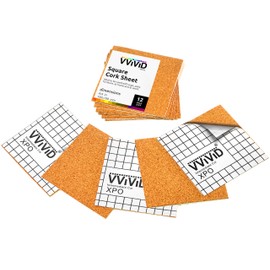 VViViD Adhesive Backed 4 Inch Square 0.08 Inch Thick Cork Coaster Pack (24 Pack)