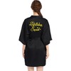 VOGUEMAX Women's Birthday Party Robe Queen Squad Silky Gold Glitter