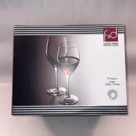 F & D Crystal Wine Glass  Primeur 10 3/4oz Set Of 6 Lead-free
